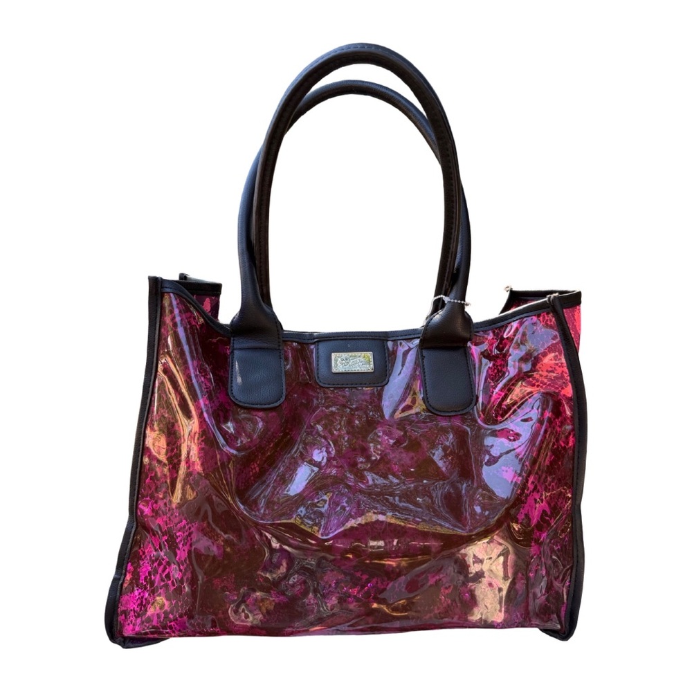 Luv Betsey Johnson Karly clear animal print jelly tote 44